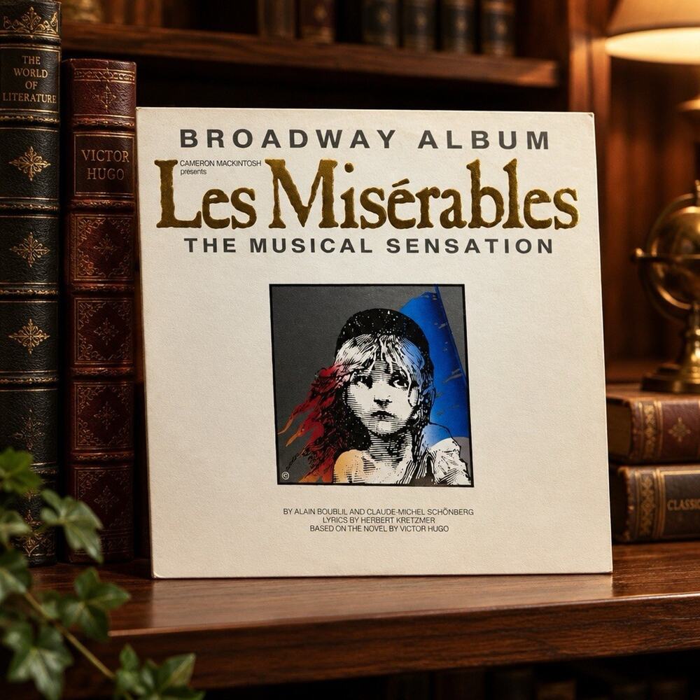 1987 Les Miserables Original Broadway Cast 1st Press Vinyl 2LP Geffen USA VGT
